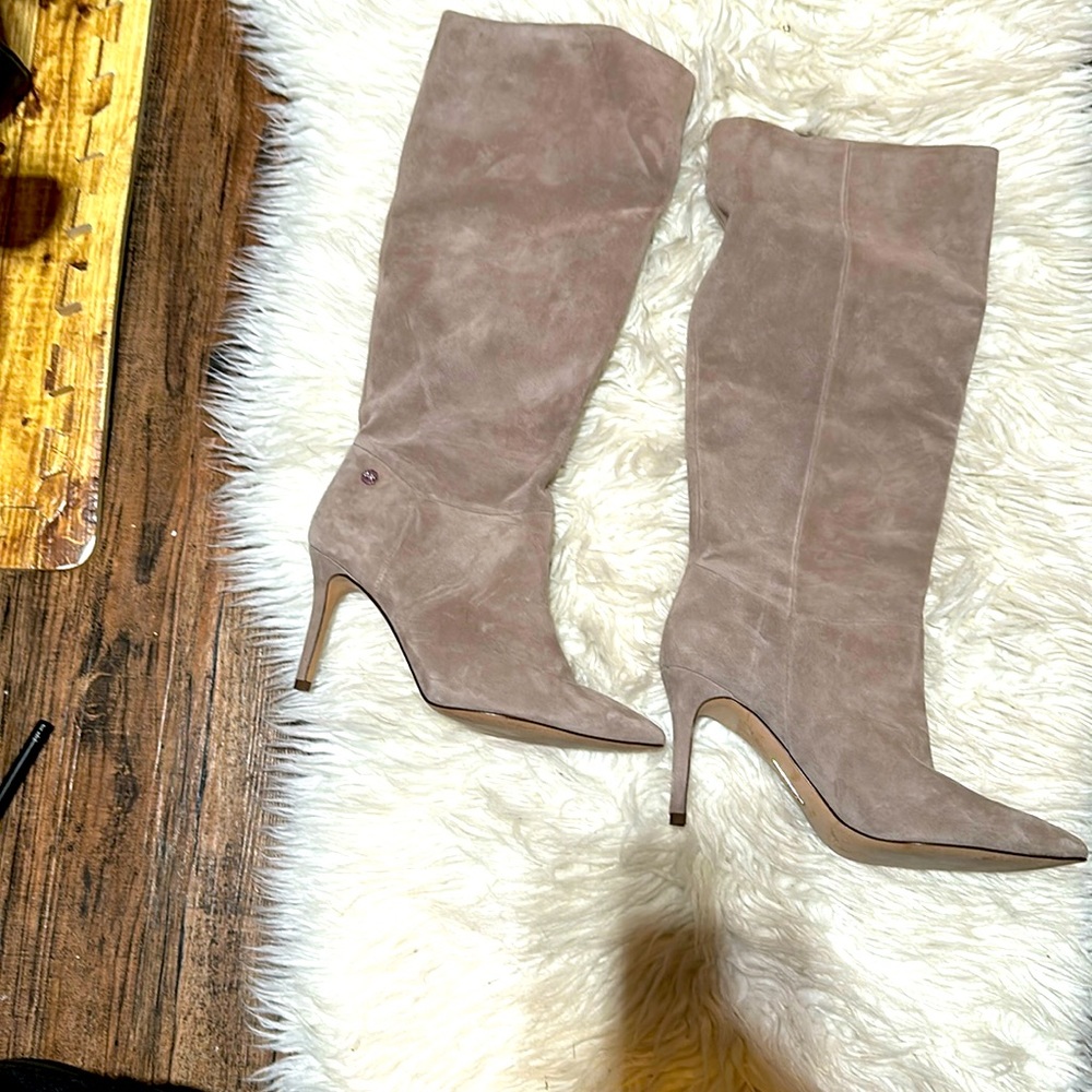 Tan suede boot.  Slip on.  Size 8.5